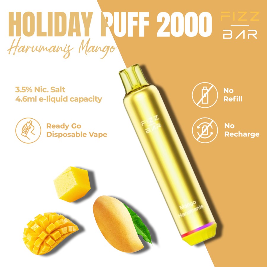 FIZZ BAR Disposable - Mango/Harumanis Mango - 2000 Puffs