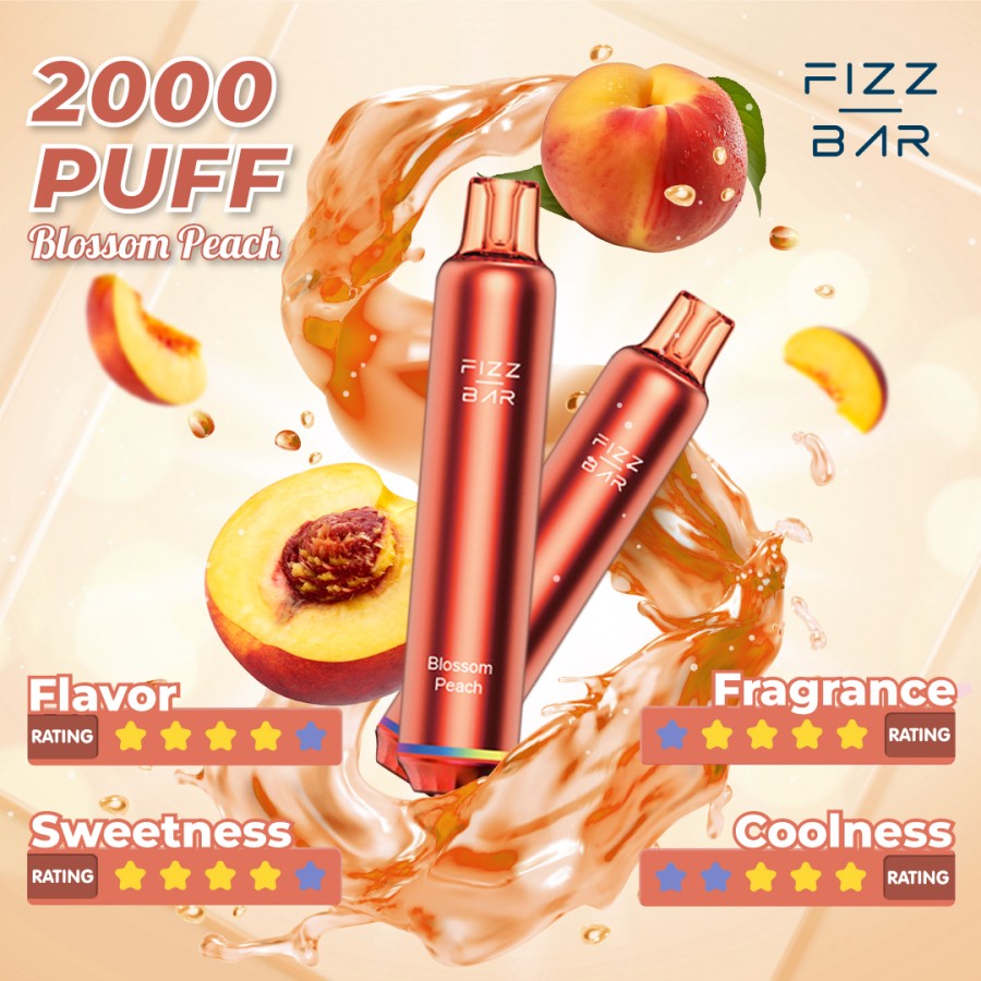 FIZZ BAR Disposable - Peach/Blossom Peach - 2000 Puff