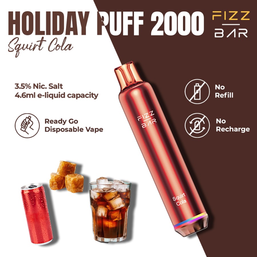 FIZZ BAR Disposable - Cola/Squirt Cola - 2000 Puffs