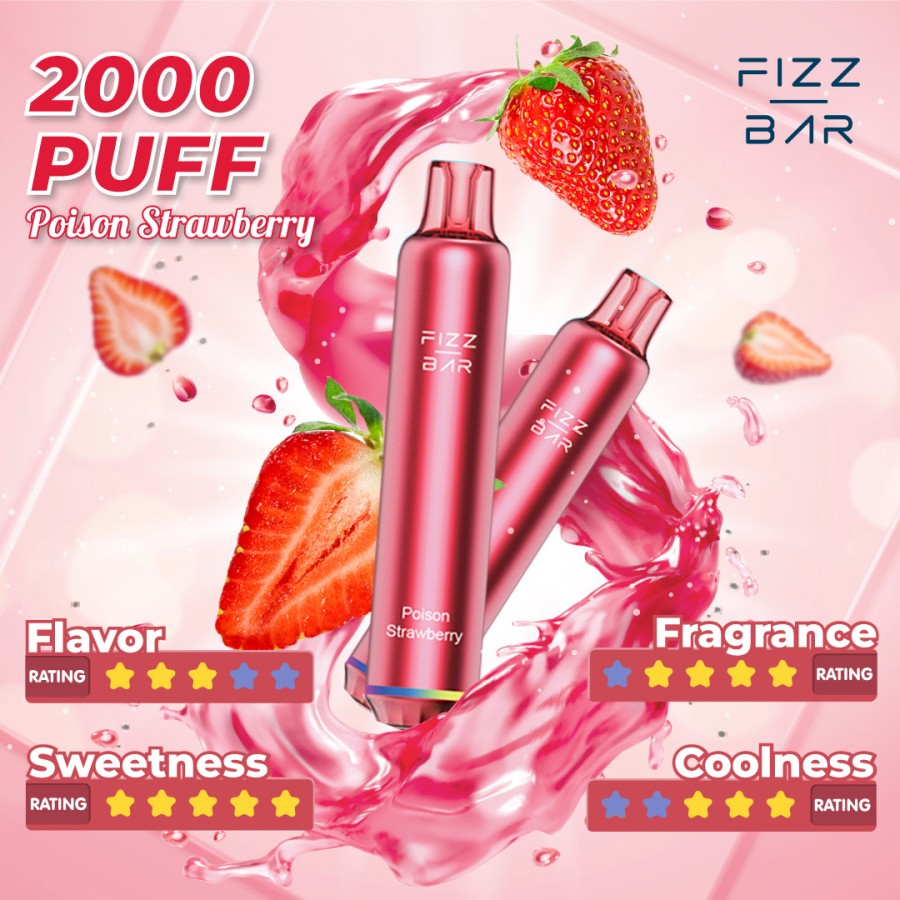 FIZZ BAR Disposable - Strawberry/Poison Strawberry - 2000 Puffs