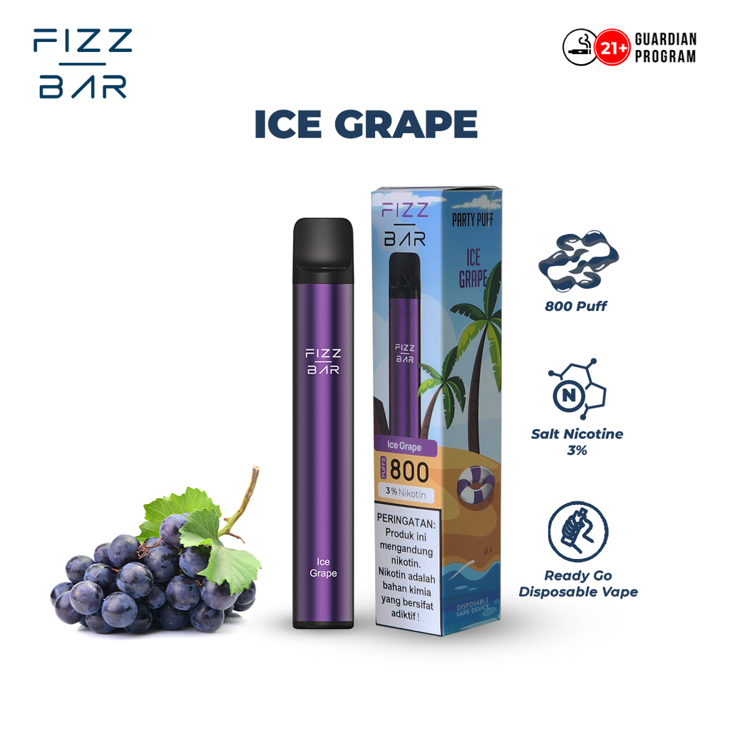 FIZZ BAR Disposable - Rasa Ice Grape - 800 Puffs