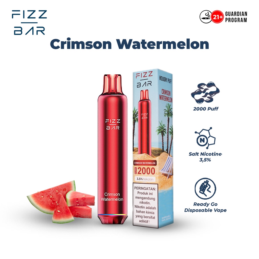 FIZZ BAR Disposable - Watermelon/Crimson Watermelon - 2000 Puffs