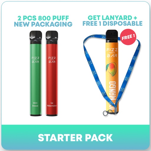 FIZZ BAR Disposable Vape Bundling - 2 pcs 800 Puff Get Bonus